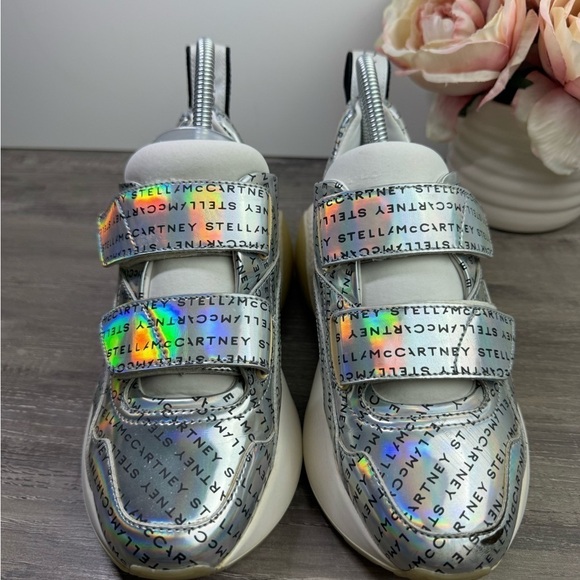 Stella McCartney Eclypse Holographic Logo Sneakers Womens 37/US6.5-7 EUC $871 - Picture 4 of 14